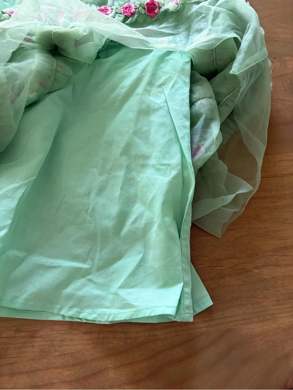 NWT $130 Soft Tiered Konges Sløjd Joelle Dress in Green Size 2 Years